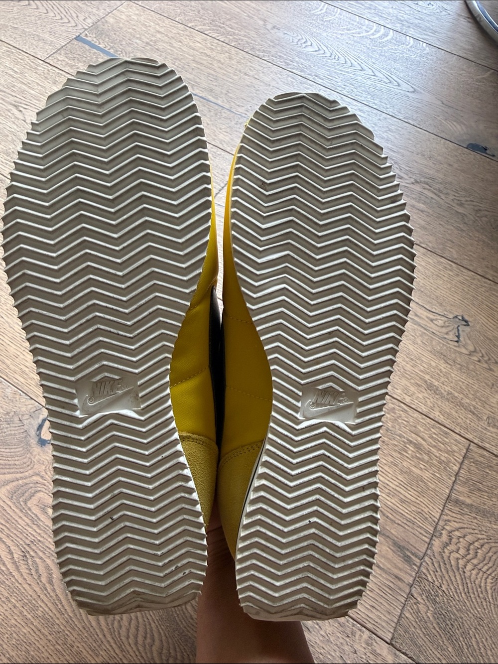 Nike Cortez Yellow Sneakers with Black Swoosh - Picture 5 of 6